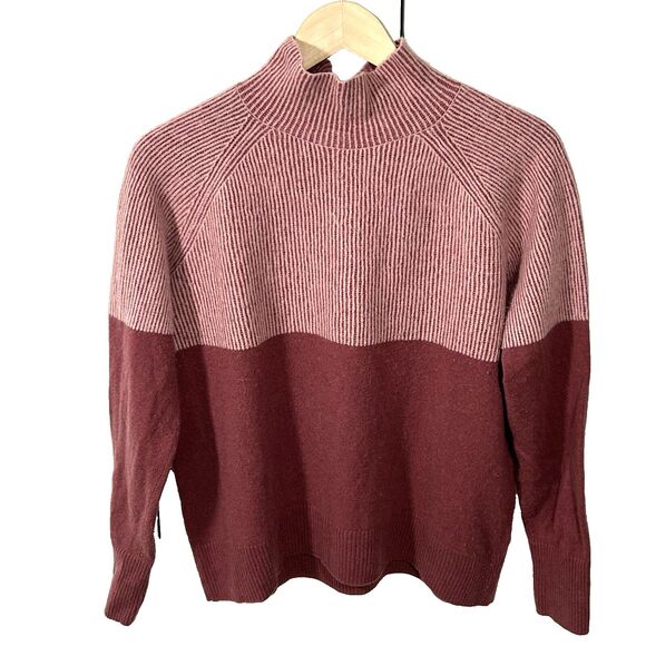 Summersalt The Luxe Cashmere Blend Two Tone Sweater Size Medium Rosewood Shell - Picture 1 of 6